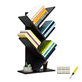 QUMENEY Libreria con 5 ripiani in legno, libreria a 5 ripiani, per libri, CD, album, documenti, espositori, scaffali, organizer per ...