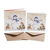 Raccolto Tutti Around - Biglietto di Natale Scatola Set - 8 Lusso Oro Foglia Cartoline & Buste - Wrendale Designs