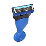 Rasoio da barba manuale, scatola di immagazzinaggio Rasoio portatile lavabile a lama rotante per barba Blu