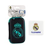 Real Madrid BUNDLE09 Custodia tecnologica con cerniera colore nero con stemma + Smart Sticker Bianco Scudo