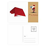 Red astract Christmas Hat Origami Babbo Natale set cartoline ringraziamento biglietto di ringraziamento, 20 pezzi
