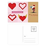 Red astract Christmas Heart Origami Santa Claus - Set di cartoline di ringraziamento, 20 pezzi