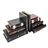 Reggilibri Vintage Decorativo Book Organizer Scaffale per libri finto in legno Reggilibri ordinati per ufficio, biblioteca o studio (311)