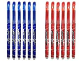 RHardware 12 penne a inchiostro rosso, blu cancellabile gel 0,7 mm, penne cancelleria scolastica