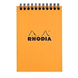 Rhodia 13500-O - Bloc-notes con rilegatura a spirale, 80 fogli, formato A6, colore: Arancio [confezione da 1]