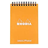 Rhodia 13503C blocco a spirale Notepad, A6 (10,5x14,8 cm), 80 pagine a strappo, dots (punteggiato), carta Clairefontaine bianca 80 g/m², ...