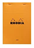 Rhodia 15600C blocco punto metallico Giant 14,8x21 cm, 150 fogli staccabili, a righe, carta Clairefontaine bianca 80 g/m², copertina arancione