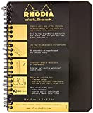 Rhodia 193439C Quaderno a spirale Notebook 16x21cm, 80 pagine staccabili, dots (punteggiato), carta Clairefontaine bianca 80 g/m², copertina nera