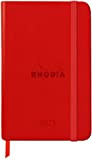 Rhodia 194107C - Rhodia Webplanner 2023 remb.Rigida A6 Agenda griglia orizzontaIe COQUELICOT 144p carta avorio 90 g + elastan.