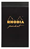 Rhodia 8229C - Bloc-notes Agraffato Pocket Black - 7,5 x 12 cm - Piccoli quadrati - 40 fogli staccabili - ...