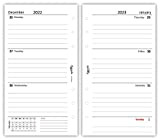 Ricambio agenda 2023 in lingua INGLESE settimanale bianco (90 gr) 9,5 x 17 ricambio agenda organizer in inglese
