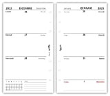 Ricambio agenda 2023 SEMPLICE settimanale bianco (90 gr) 9,5 x 17 bilingua ricambio agenda organizer