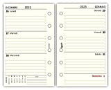 Ricambio agenda 2023 settimanale AVORIO (80 gr) 7,7 x 12,7 bilingua ricambio agenda organizer
