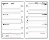 Ricambio agenda 2023 settimanale bianco (90 gr) 7,7 x 12,7 bilingua ricambio agenda organizer