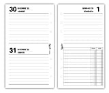 Ricambio agenda BI-GIORNALIERO bianco (9,5 x 17) a 6 fori agenda 2 giorni per pagina - 2023