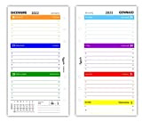 Ricambio agenda settimanale COLORS 9,5 x 17 bilingua (carta 90 gr) in 7 colori - 2023