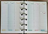 Ricambio formato POCKET 8 X 12 cm. con 6 fori per Organizer con 6 anelli - Calendario settimanale SENZA DATE, ...