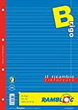 Ricambio rinforzato Rambloc Pacco da 4 Ricambi A4 rigo B (160 fogli totali)