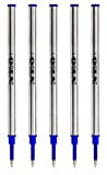 Ricariche per roller, inchiostro blu (confezione da 5) compatibili con la maggior parte delle penne roller ricaricabili
