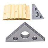 Righello triangolare per la lavorazione del legno, righello di misurazione in lega di alluminio facile da spostare con esterno lucido ...