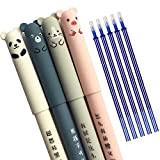 Rocita 4pcs 0.35 mm cute Cartoon Animal cancellabile blu inchiostro gel penna Student cancelleria ufficio regalo Misura unica Random Color
