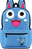 Roffatide Anime Fairy Tail Zaino Cosplay Happy Orecchie di gatto Zaino Borsa da scuola per ragazze ragazzi adolescenti
