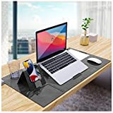 RONVEI Tappetino da Tavolo Desk Mat Tappetino per Mouse Multifunzionale per Notebook in Pelle PU per Telefono Cellulare con Supporto ...
