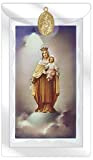 Rosarybeads4u - Santino con immagine della Madonna per preghiera, custodia in plastica da 120 mm x 65 mm, con medaglione