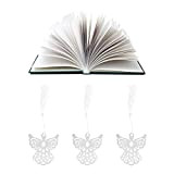 ROSENICE Book lovers, collezione segnalibro Angelo, preferito per sposalizi, con fiocco bianco, confezione da 6.