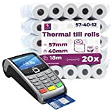 Rotoli Pos 57mm x 18m x 12mm per registratore di cassa - carta termica per ricevute bancomat – Rotolini per ...
