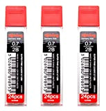 ROtring - Confezione da 3 tubetti di ricarica per matite meccaniche, 0,7 mm, 2B in polimero, per matite meccaniche, 72 ...