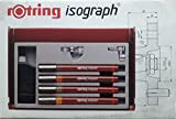 rOtring Isograph Technical Drawing Pen 4-Pen Set with Compass, 0.2 to 0.5 mm (S0226890) by Sanford (English Manual)