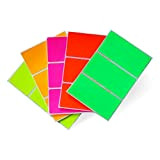 Royal Green Etichette Adesive Rettangolari 100mm x 50mm (10cm x 5cm) 5 Colori Fluorescenti Assortiti - Confezione da 30 Pezzi