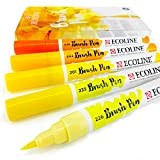 Royal Talens - Ecoline Liquid Watercolour Drawing Painting Brush Pens - Set of 5 in Plastic Wallet - Yellow