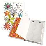 Rubrica per indirizzi tascabile di lusso, design con graziosi fiori, 104 pagine, dimensioni 91 mm x 130 mm