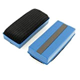 Ruilogod 2 pezzi rettangolo blu plastica nera Shell Blackboard Eraser Cleaner