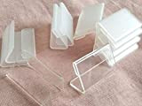 RUIXUAN - Set di 30 mini supporti in acrilico trasparente, a forma di L, dimensioni 4 x 2 cm, per esporre biglietti, ...