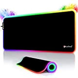 RuoCherg RGB Gaming Mousepad, 80 x 30 cm Tappetino per il Mouse Gioco XXL, 12 LED Colori e Effetti di ...