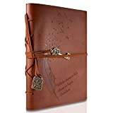 RYMALL Retro Notebook copertura del cuoio di chiave magica String 160 Blank Jotter Diario, 15 × 21 cm, A5 (Brown)