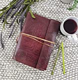 S Bazar, grande diario o agenda in pelle con albero della vita, pagine bianche, stile vintage semplice, colore marrone