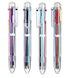 Sacala - Confezione da 22 penne a sfera retrattili multicolori 6 in 1, 6 colori, ideali per ufficio, scuola, studenti ...