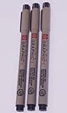 Sakura Pigma Graphic XSDK1 - Penne per disegno a pigmenti, confezione da 3-1,0 mm, colore: Nero