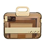 SAYEEC Scatola porta documenti portatile in plastica resistente con manico, accessori per riporre documenti, chiusura a scatto, forniture per ufficio ...