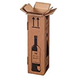 Scatola di cartone da 1 bottiglia di vino, da spedizione (certificato poste tedesche PTZ, DHL/UPS), 20 scatole