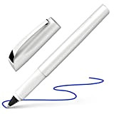 Schneider Ceod Shiny 186249 - Penna roller (destrorsi e mancini, tratto M, con cartuccia d'inchiostro blu reale, colore: Bianco perla