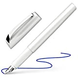 Schneider - Penna stilografica bianco perla Ceod Shiny, per mancini e destrorsi con pennino M, inclusa cartuccia di inchiostro blu ...