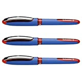 Schneider – Set di 3 penne roller a inchiostro One Hybrid C PTE conico 05 Rosso