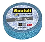Scotch Expressions Nastro Decorativo 3M, Blu Glitter