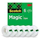 Scotch Magic Tape Nastro Adesivo Trasparente, 6 Rotoli, 19mm x 33m, Nastro Trasparente Opaco e Scrivibile Ideale per Casa, Ufficio ...