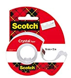 Scotch Nastro Adesivo Trasparente Multiuso, Confezione Multipla da 3 Rotoli di Scotch Crystal Tape per Pacchi, 2 + 1 Dispenser ...
